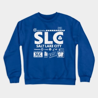 Vintage Salt Lake City SLC Airport Code Travel Day Retro Travel Tag Crewneck Sweatshirt